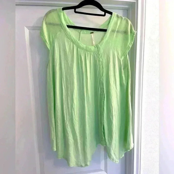 Free People Flowly Light Green oversized Top, Size Medium - Picture 1 of 3
